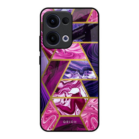 Electroplated Geometric Marble Glossy Case for Oppo Reno13 5G