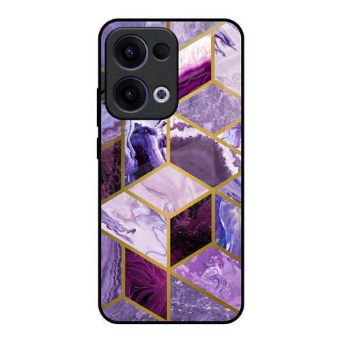Purple Rhombus Marble Glossy Case for Oppo Reno13 5G