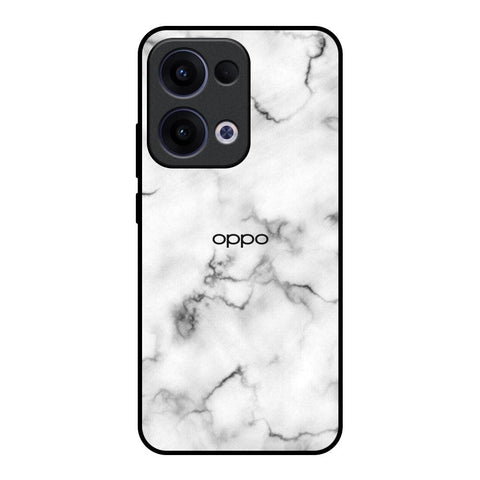 Satin White Marble Glossy Case for Oppo Reno13 5G