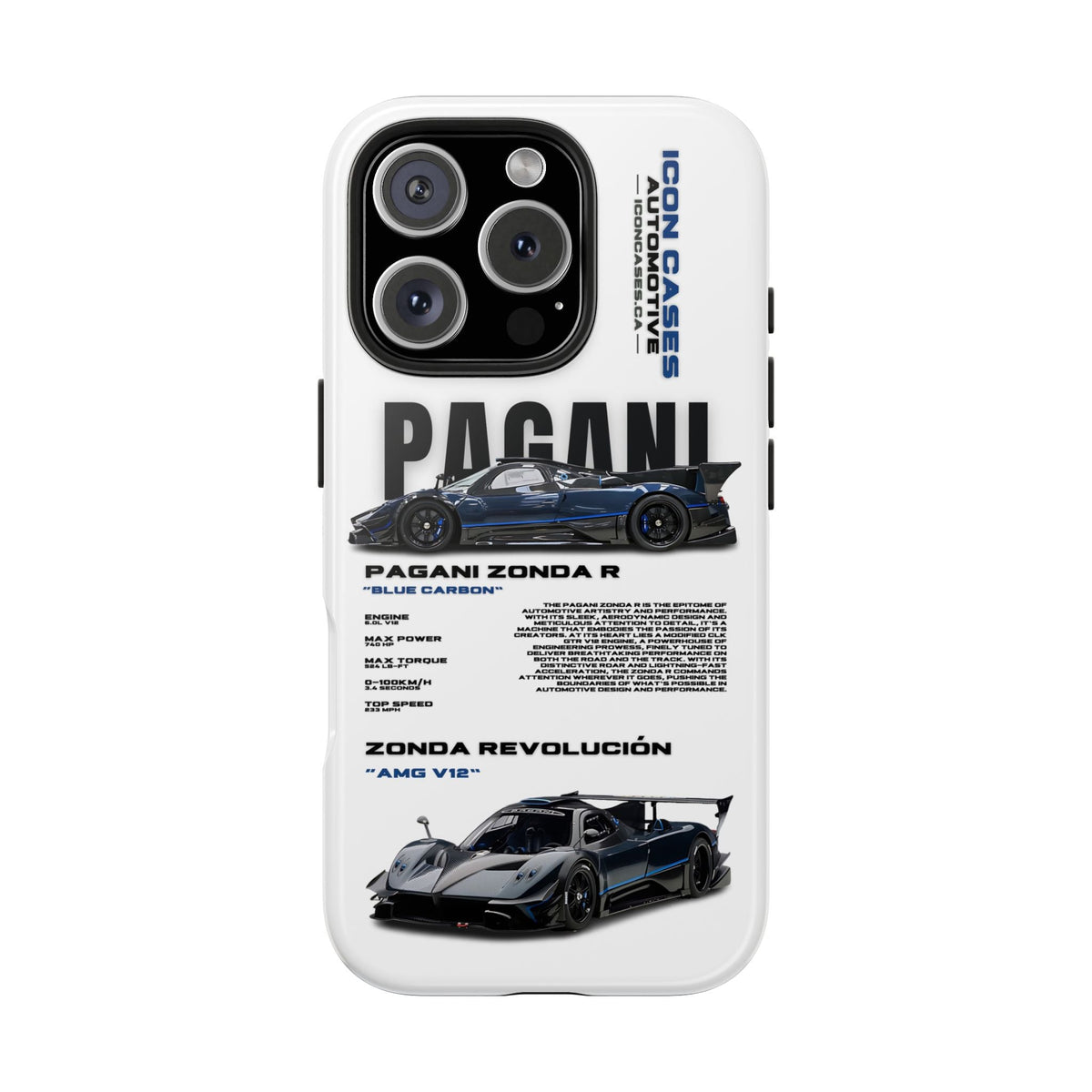 Pagani Zonda R White Premium Tough Shining Phone Case (Double Layer) Available For All iPhone Models