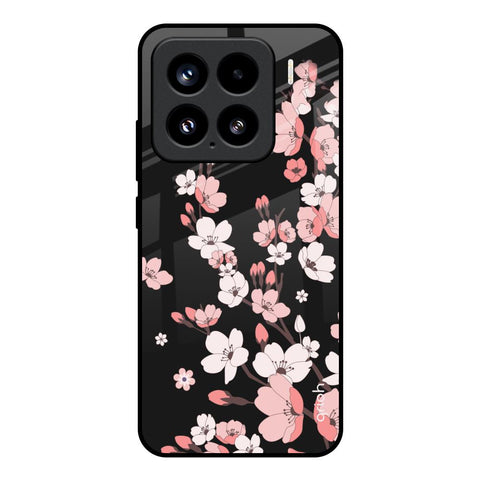Black Cherry Blossom Glossy Case for Mi 15 5G