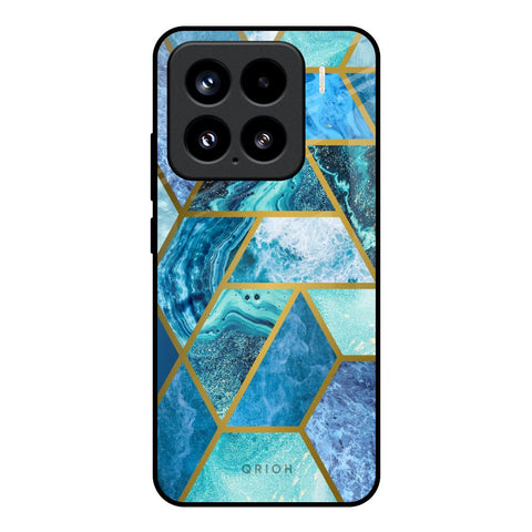 Turquoise Geometrical Marble Glossy Case for Mi 15 5G