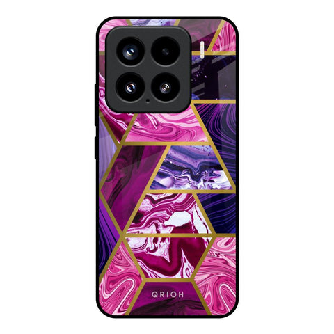 Electroplated Geometric Marble Glossy Case for Mi 15 5G