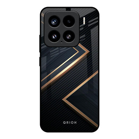 Sleek Golden & Navy Glossy Case for Mi 15 5G