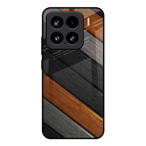 Tri Color Wood Glossy Case for Mi 15 5G