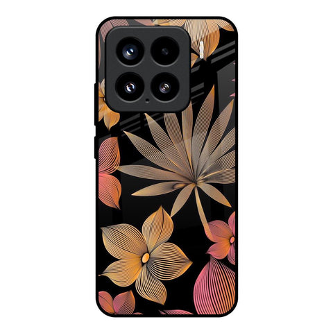 Lines Pattern Flowers Glossy Case for Mi 15 5G