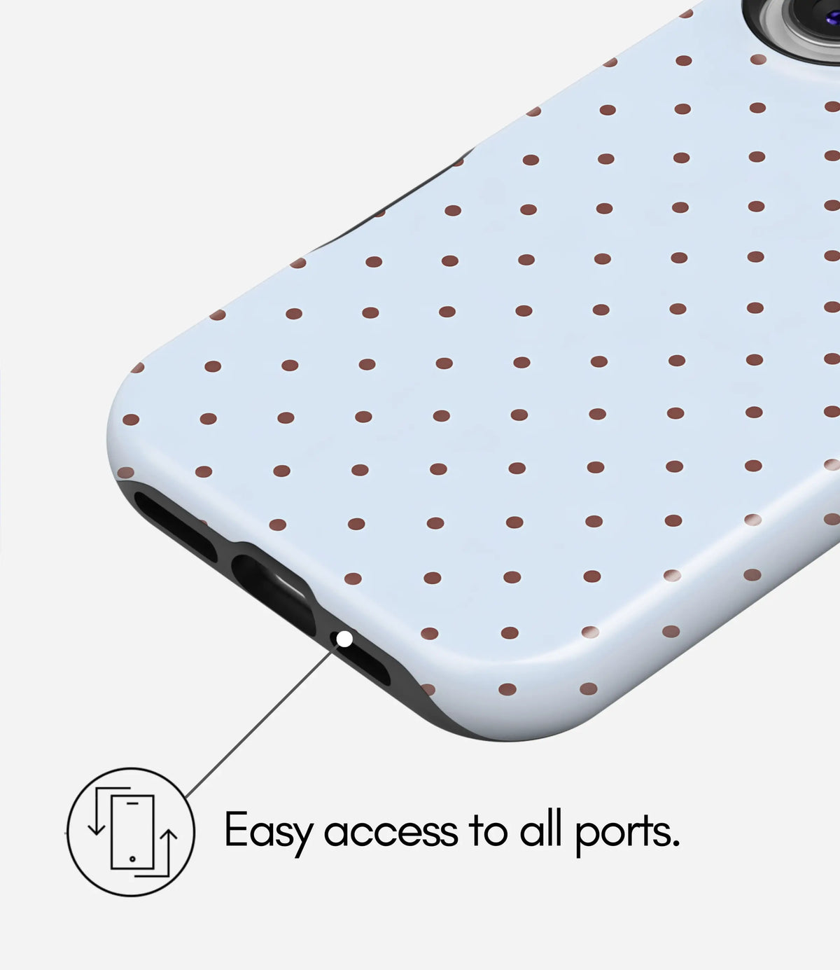 Blueberry Cocoa Dots Premium Tough Shining Phone Case (Double Layer) Available For All iPhone Models