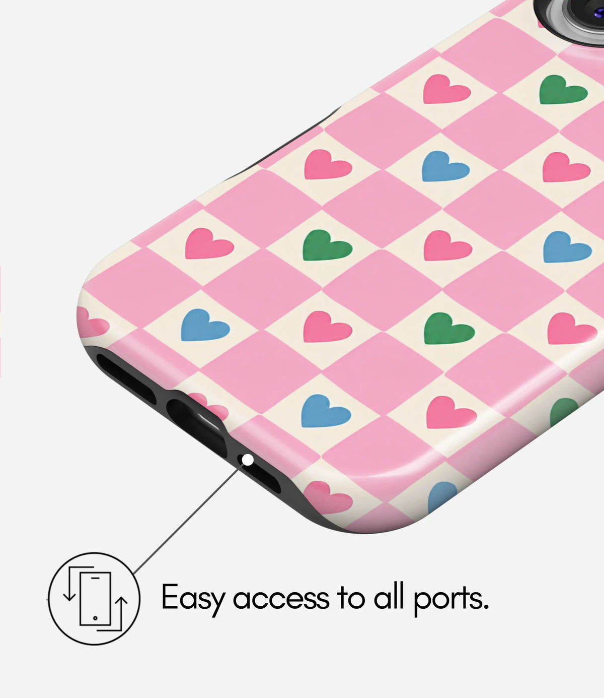 Love Grid Premium Tough Shining Phone Case (Double Layer) Available For All iPhone Models