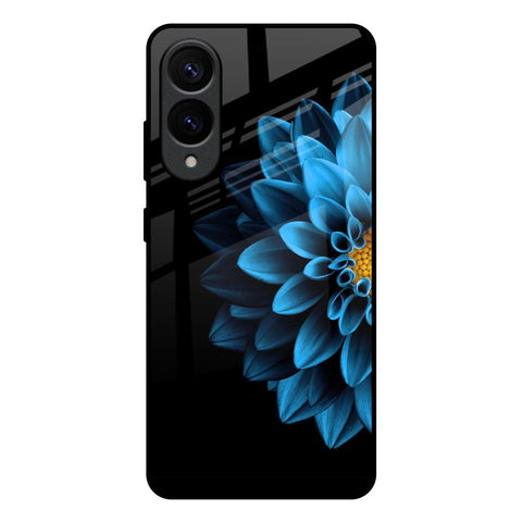 Half Blue Flower Glossy Case for Samsung Galaxy S25 Edge 5G