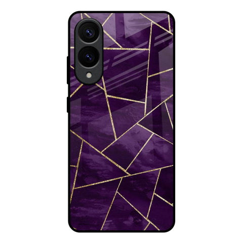 Geometric Purple Glossy Case For Samsung Galaxy S25 Edge 5G