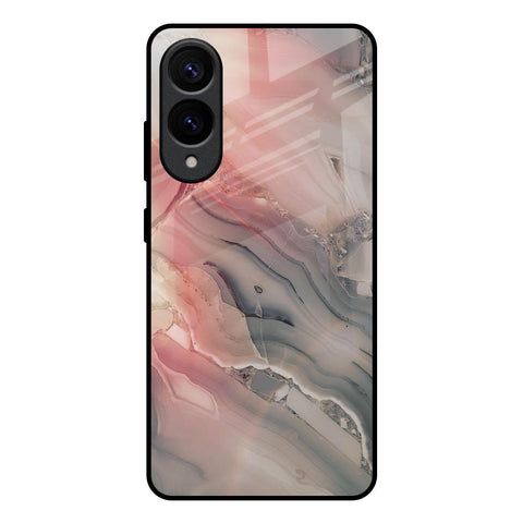 Pink And Grey Marble Glossy Case For Samsung Galaxy S25 Edge 5G