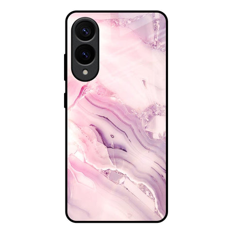 Diamond Pink Gradient Glossy Case For Samsung Galaxy S25 Edge 5G