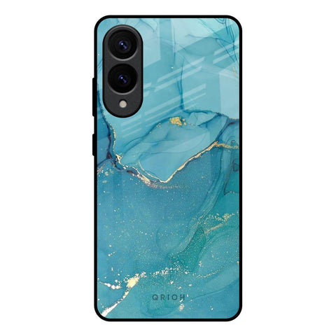 Blue Golden Glitter Glossy Case for Samsung Galaxy S25 Edge 5G