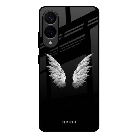 White Angel Wings Glossy Case for Samsung Galaxy S25 Edge 5G