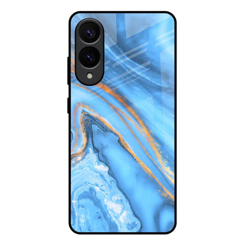 Vibrant Blue Marble Glossy Case for Samsung Galaxy S25 Edge 5G