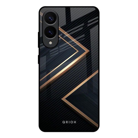 Sleek Golden & Navy Glossy Case for Samsung Galaxy S25 Edge 5G