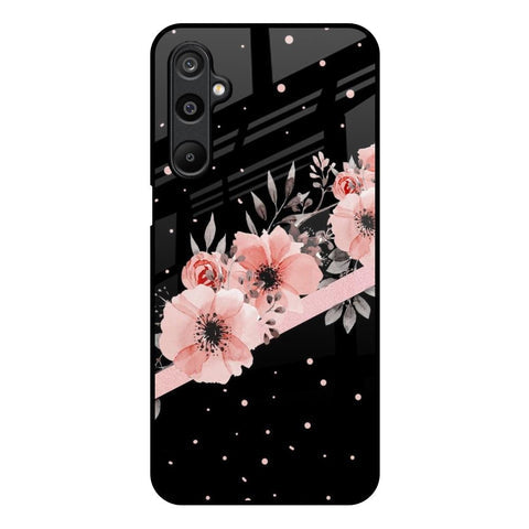 Floral Black Band Glossy Case For Samsung Galaxy M16 5G