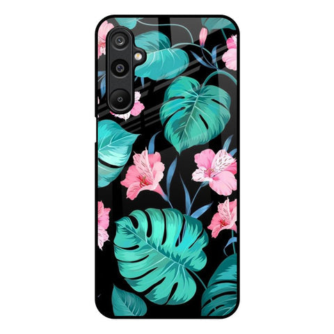 Tropical Leaves & Pink Flowers Glossy Case for Samsung Galaxy M16 5G