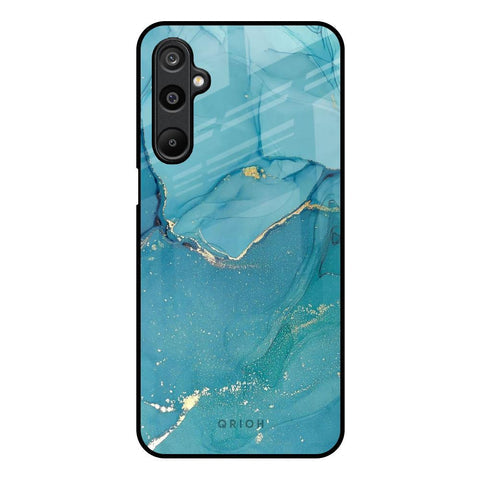 Blue Golden Glitter Glossy Case for Samsung Galaxy M16 5G