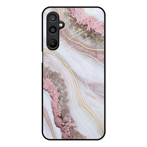 Pink & Gold Gllitter Marble Glossy Case for Samsung Galaxy M16 5G
