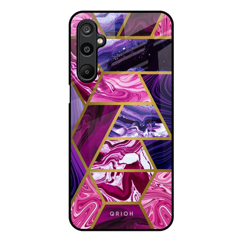 Electroplated Geometric Marble Glossy Case for Samsung Galaxy M16 5G