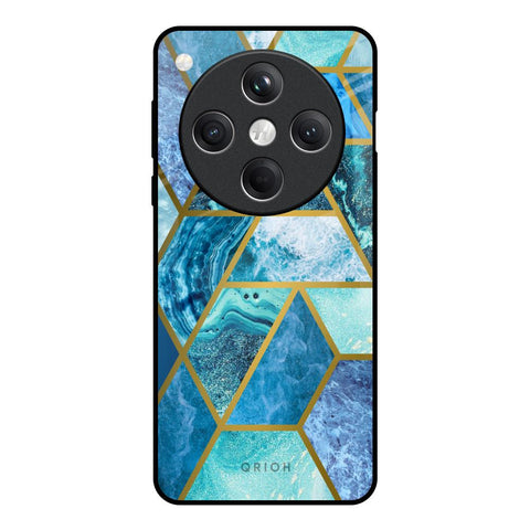 Turquoise Geometrical Marble Glossy Case for Oppo Find X8 5G