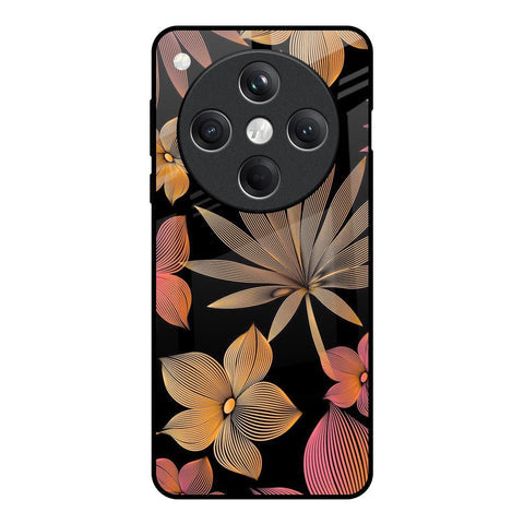 Lines Pattern Flowers Glossy Case for Oppo Find X8 5G