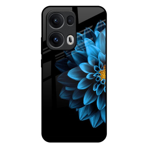 Half Blue Flower Glossy Case for Oppo Reno13 Pro 5G
