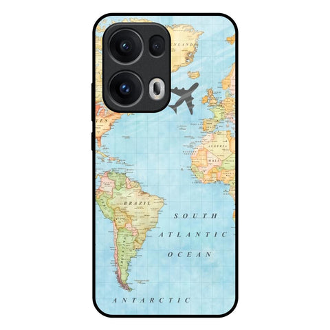 Travel Map Glossy Case for Oppo Reno13 Pro 5G