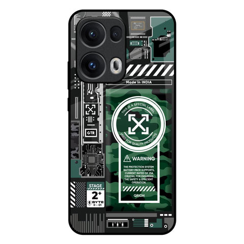 Green Camo Circuit Glossy Case for Oppo Reno13 Pro 5G