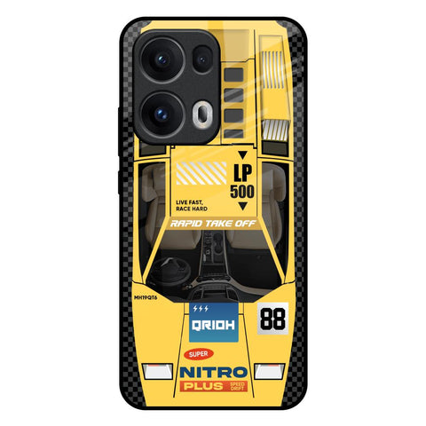 Yellow Racing Car Glossy Case for Oppo Reno13 Pro 5G