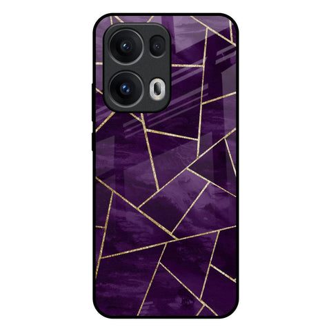 Geometric Purple Glossy Case For Oppo Reno13 Pro 5G