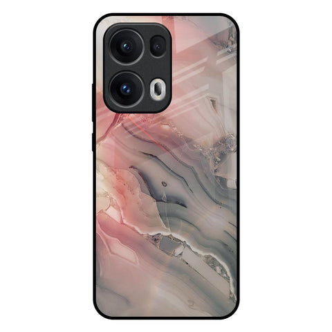 Pink And Grey Marble Glossy Case For Oppo Reno13 Pro 5G