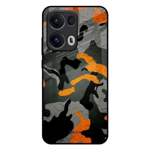 Camouflage Orange Glossy Case For Oppo Reno13 Pro 5G