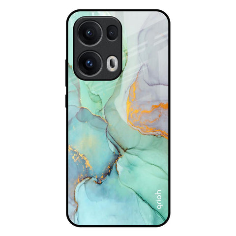 Green Marble Glossy Case for Oppo Reno13 Pro 5G