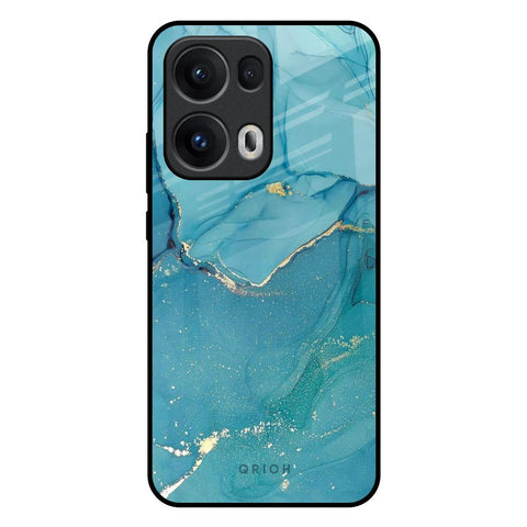 Blue Golden Glitter Glossy Case for Oppo Reno13 Pro 5G