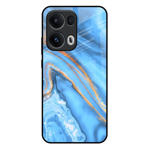 Vibrant Blue Marble Glossy Case for Oppo Reno13 Pro 5G