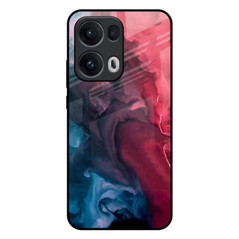 Blue & Red Smoke Glossy Case for Oppo Reno13 Pro 5G
