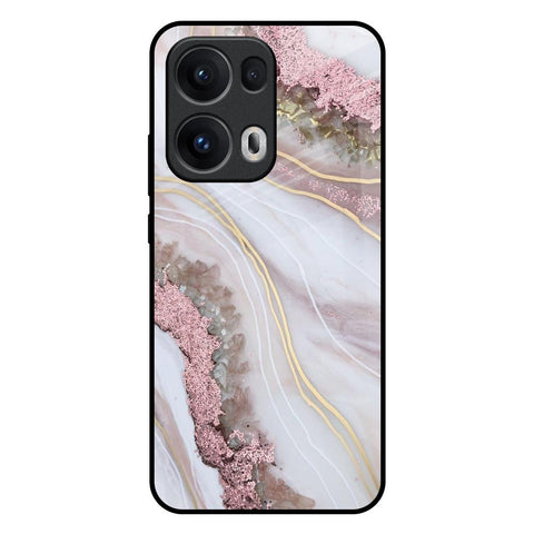 Pink & Gold Gllitter Marble Glossy Case for Oppo Reno13 Pro 5G