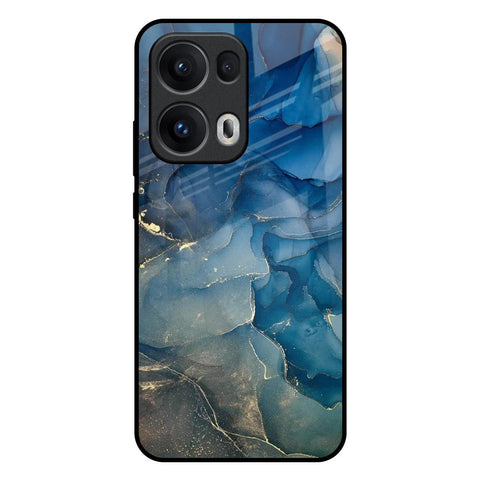 Blue Cool Marble Glossy Case for Oppo Reno13 Pro 5G