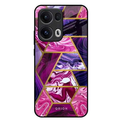 Electroplated Geometric Marble Glossy Case for Oppo Reno13 Pro 5G