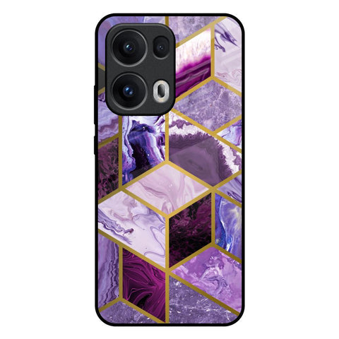 Purple Rhombus Marble Glossy Case for Oppo Reno13 Pro 5G