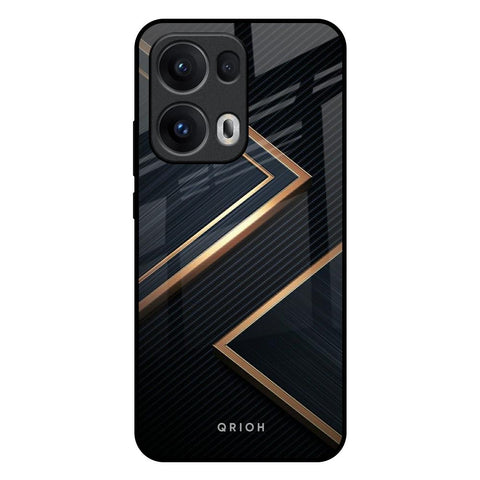 Sleek Golden & Navy Glossy Case for Oppo Reno13 Pro 5G