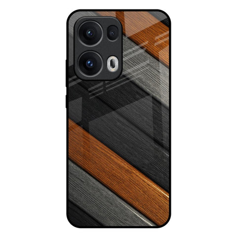 Tri Color Wood Glossy Case for Oppo Reno13 Pro 5G