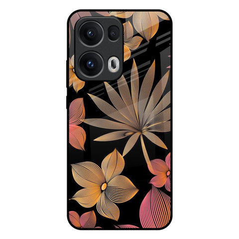 Lines Pattern Flowers Glossy Case for Oppo Reno13 Pro 5G