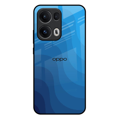 Blue Wave Abstract Glossy Case for Oppo Reno13 Pro 5G