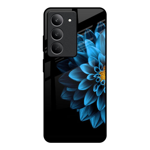 Half Blue Flower Glossy Case for Realme 14x 5G