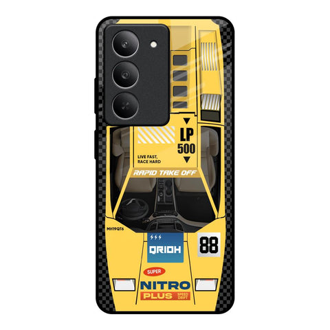 Yellow Racing Car Glossy Case for Realme 14x 5G