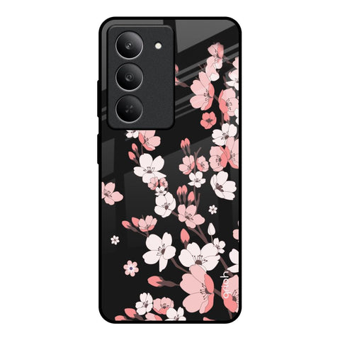 Black Cherry Blossom Glossy Case for Realme 14x 5G