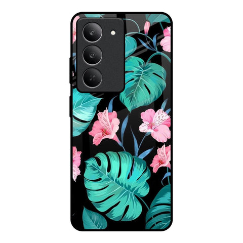 Tropical Leaves & Pink Flowers Glossy Case for Realme 14x 5G